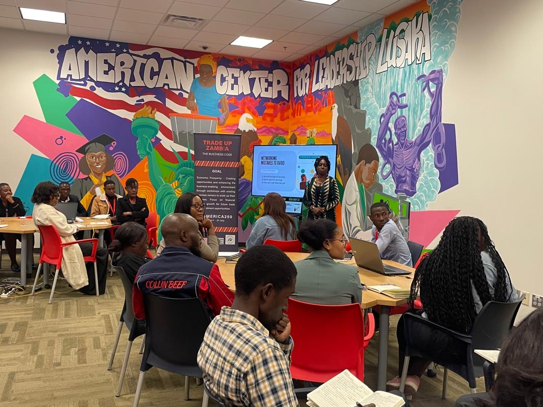 TradeUp programme session hosted in an American Spaces learning environment